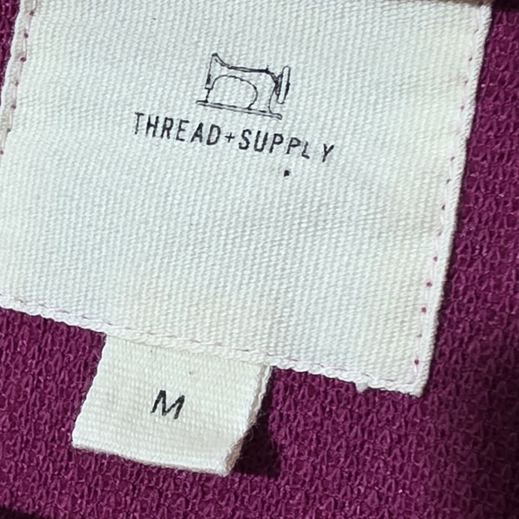 Thread & Supply Fuchsia Faux Corduroy Jacket Snap Buttons Sz Medium - Picture 2 of 8